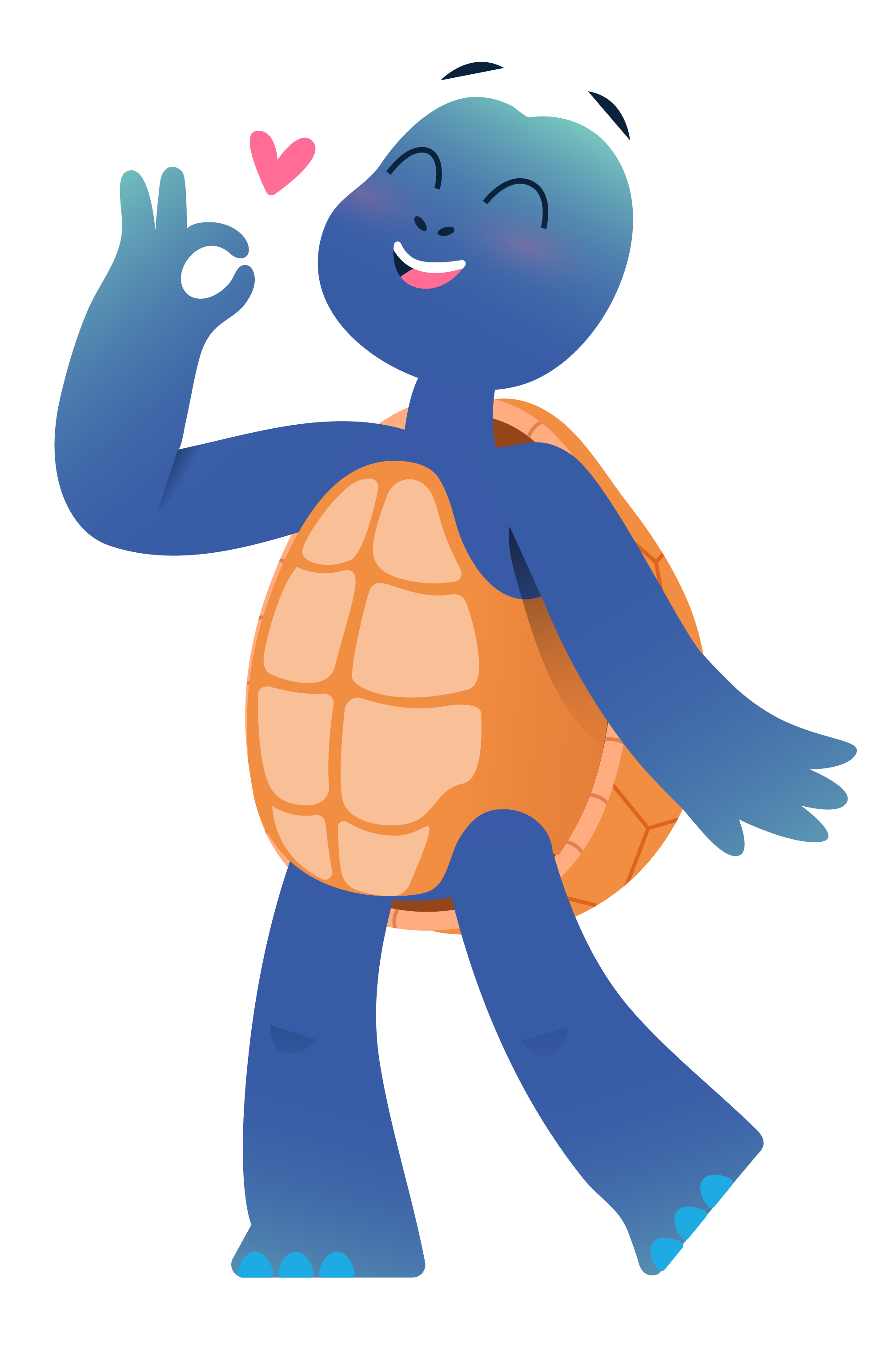 Illustration qui représente la mascotte de Codapagos devant un fond vert pastel